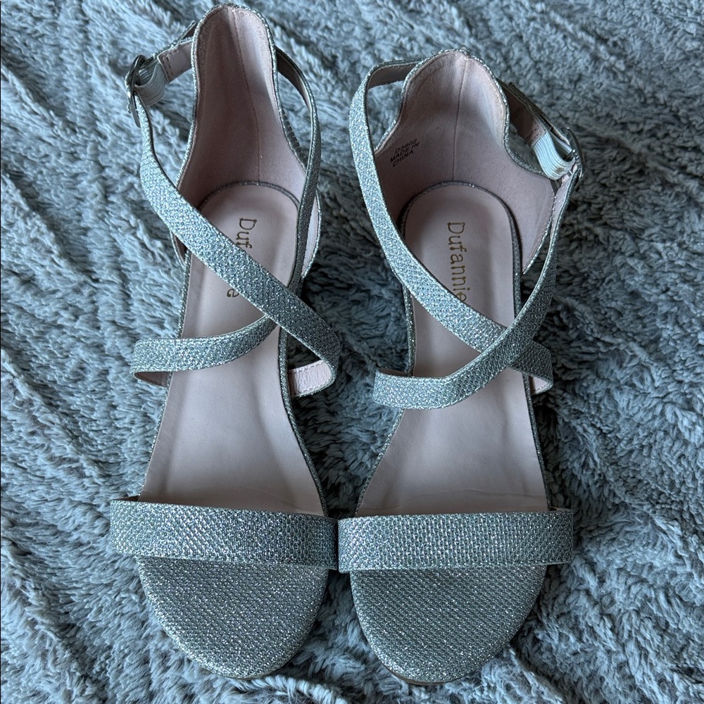Silver Strappy Girls Sandals